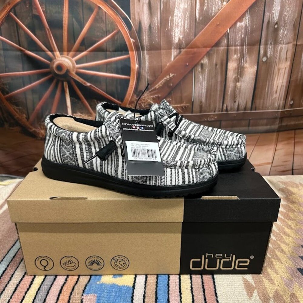 Men's Hey Dude Wally Serape Black Gravel Shoe (also has Women's and Youth sizes)